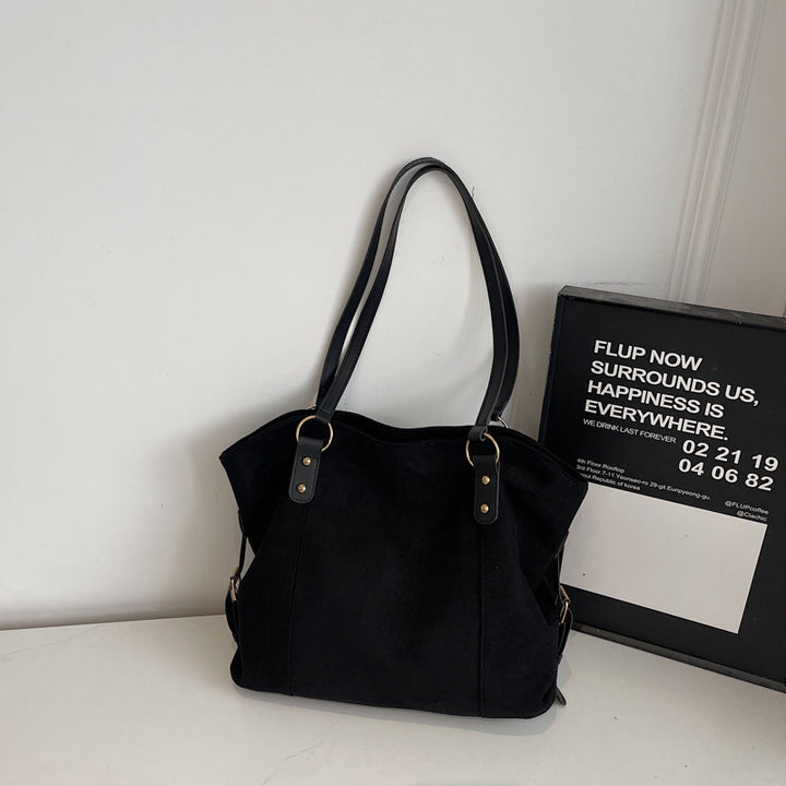Damen Shopper-Tasche aus weichem Veloursleder mit eleganten Tragegriffen Nord Taschen
