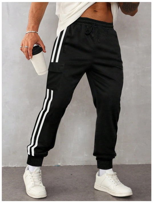 Herren Utility-Jogginghose mit aufgesetzter Känguru-Tasche und breiten Kordeln Nord Taschen