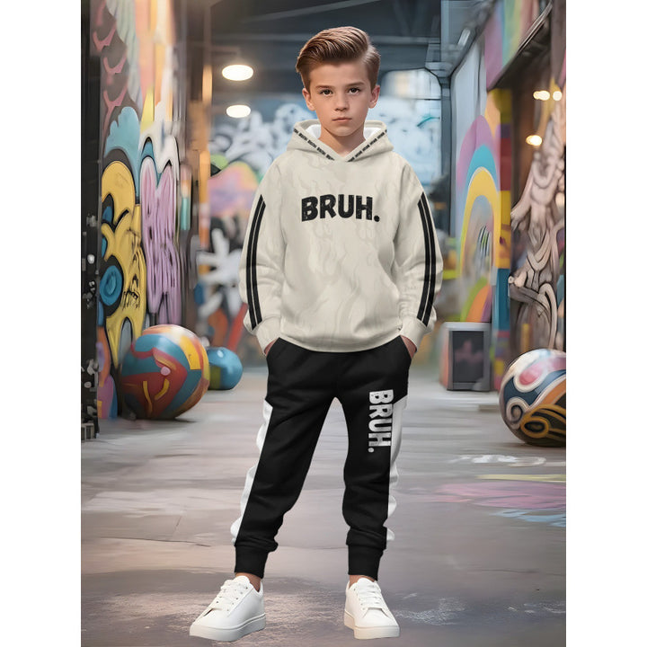 Unisex Kinder Jogginganzug mit Kapuzenpullover und detailreichem Auto-Print Nord Taschen