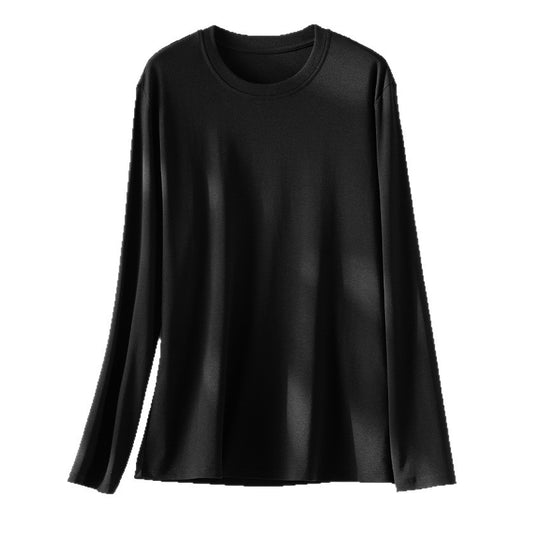 Damen Langärmeliges Rundhals-Longsleeve aus Modal-Mix mit fließender Silhouette Nord Taschen