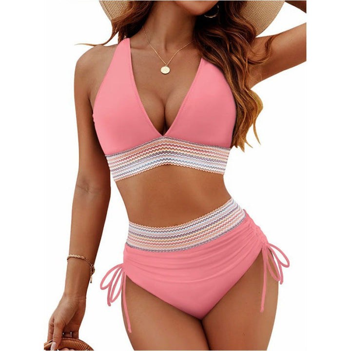 Damen Triangel-Bikini mit verstellbaren Riemen und moderner Rüschenoptik