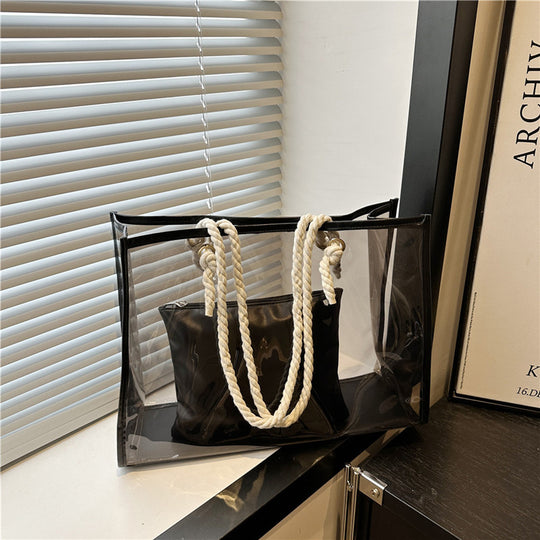 Damen transparente Tragetasche mit Innenbeutel Nord Taschen