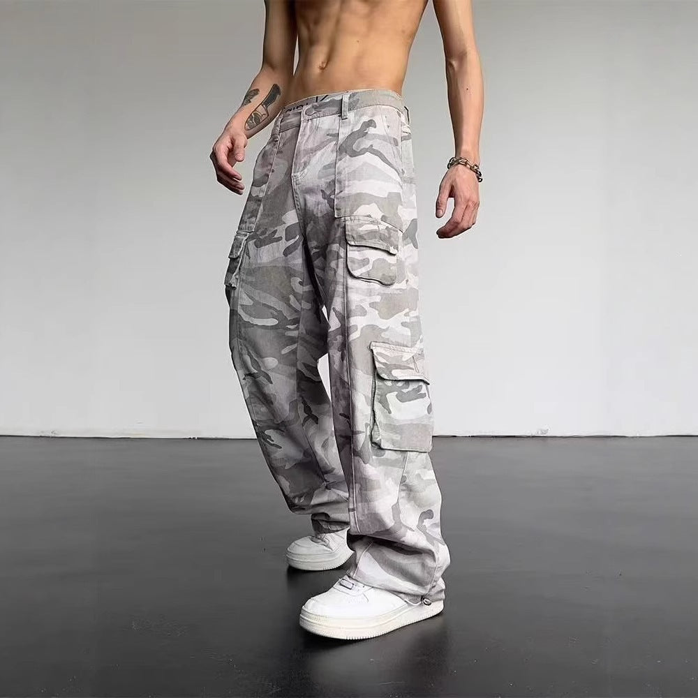 Herren Camouflage Cargo-Hose mit lockerer Passform Nord Taschen