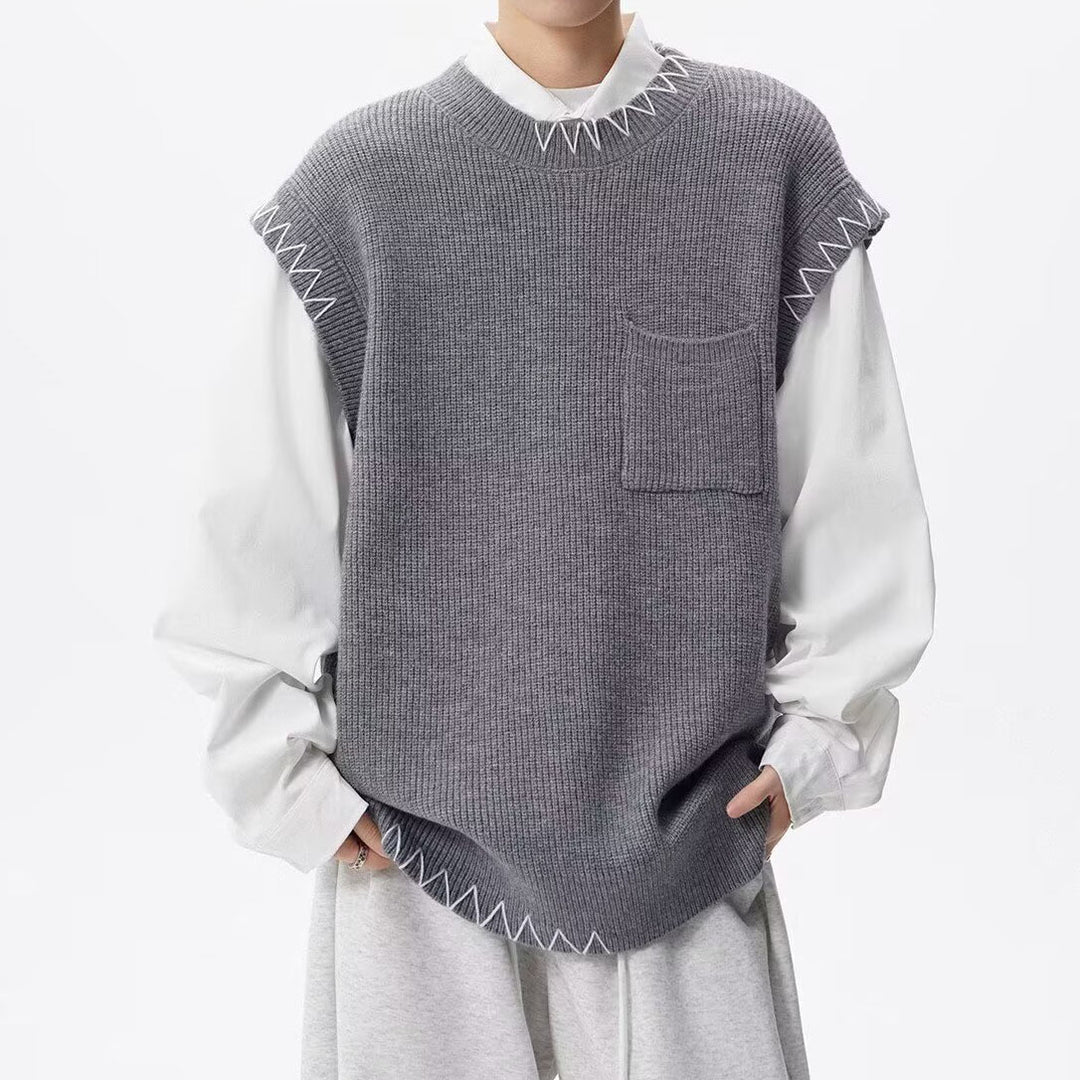 Herren Modischer Grobstrickpullover mit grafischen Details Nord Taschen