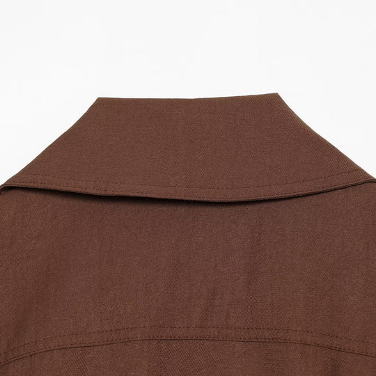 Damen Ärmellose Trenchweste mit Taillengürtel und Reverskragen Nord Taschen