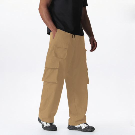 Herren Baggy-Cargohose im Multi-Taschen Utility-Style mit Kordelbund Nord Taschen
