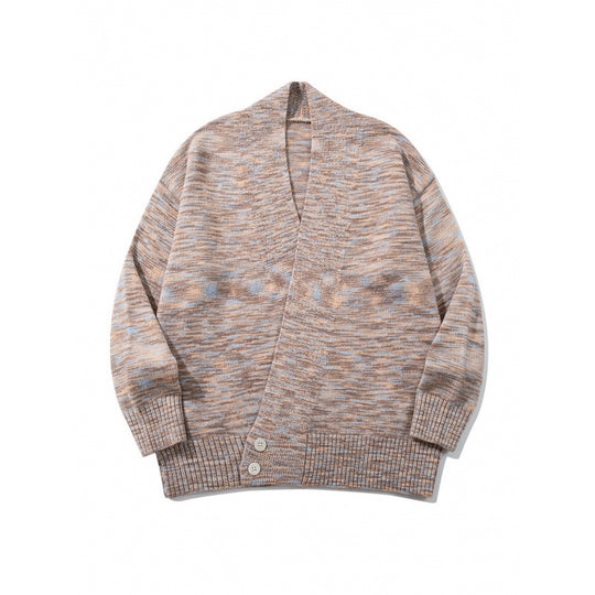 Unisex Boxy-Strickcardigan mit asymmetrischer Knopfleiste und breit geripptem Saum Nord Taschen