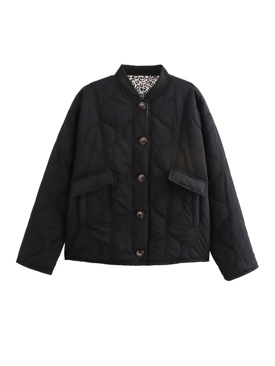 Damen Wattierte Kurzjacke im Boxy‑Schnitt mit Stehkragen und Pattentaschen Nord Taschen