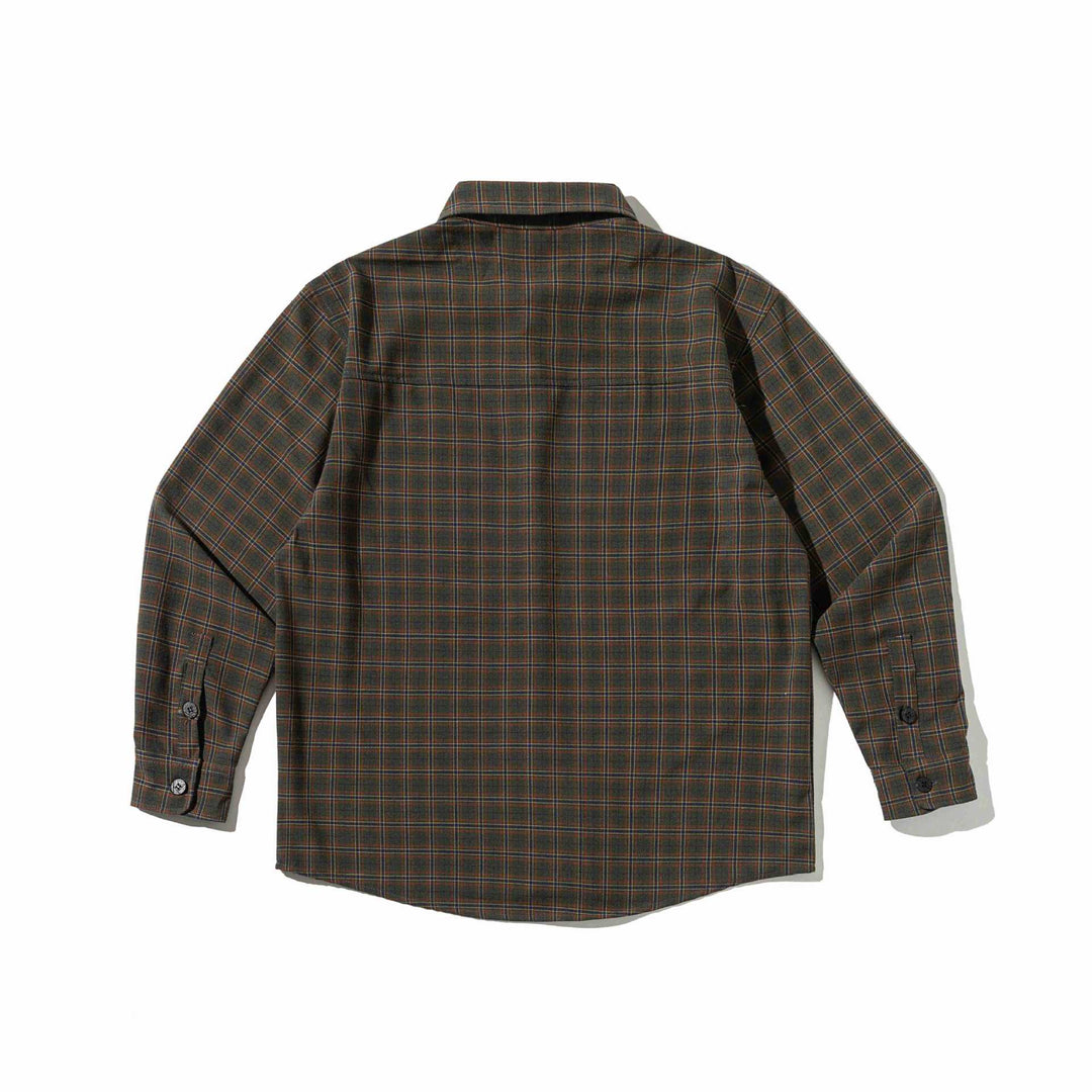 Herren Karierte Hemdjacke aus schwerem Twill mit Brustpattentasche und gerundetem Saum Nord Taschen