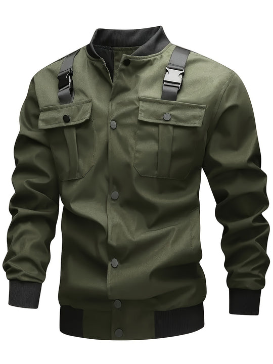 Herren Camouflage-Bomberjacke im Utility-Stil mit Brusttaschen, Schultergurten und Rippbündchen Nord Taschen