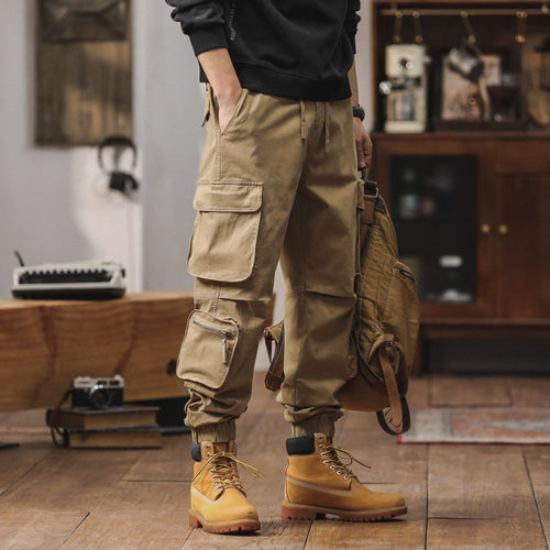Herren Robuste Cargo-Jogginghose mit Multifunktions-Taschen Kordelzug elastische Bündchen Nord Taschen