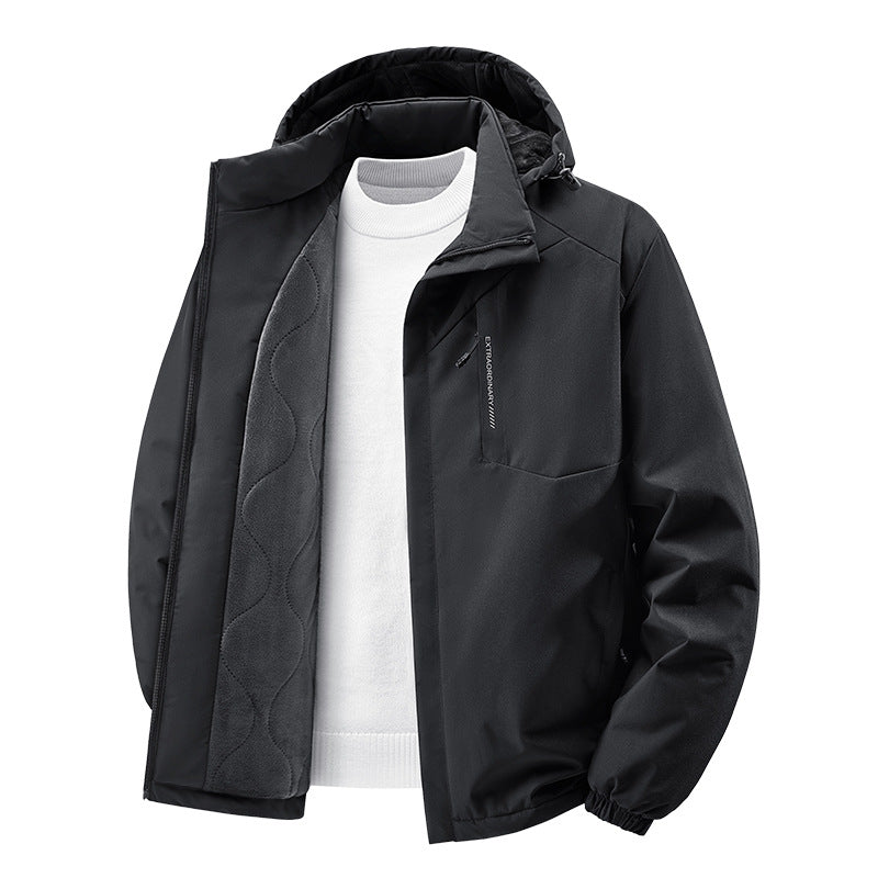 Herren Thermo-Outdoorjacke mit gesteppter Fleece-Innenlage, wind- und wasserabweisender Hülle & Kapuze Nord Taschen