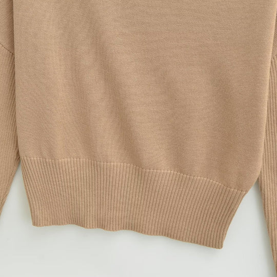 Damen Oversize One-Shoulder Pullover mit Fledermausärmeln und breitem Rippenbund Nord Taschen
