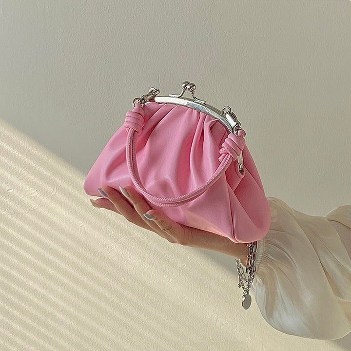 Damen elegante Schultertasche mit gerafftem Design und abnehmbarem Kettenriemen Nord Taschen