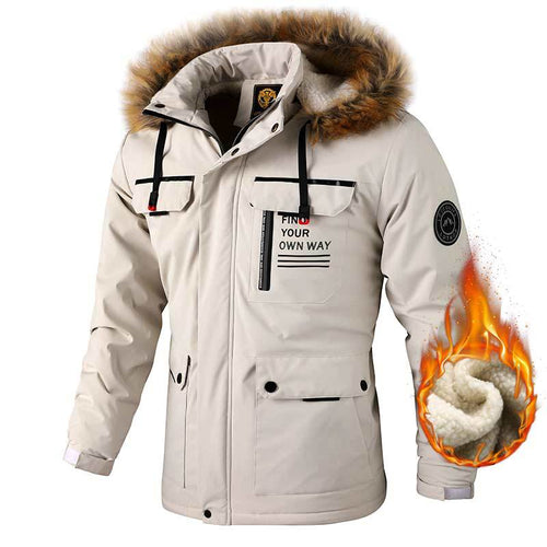 Herren Arktis-inspirierter Funktionsparka mit Teddyfutter und abnehmbarer Kunstfellkapuze Nord Taschen