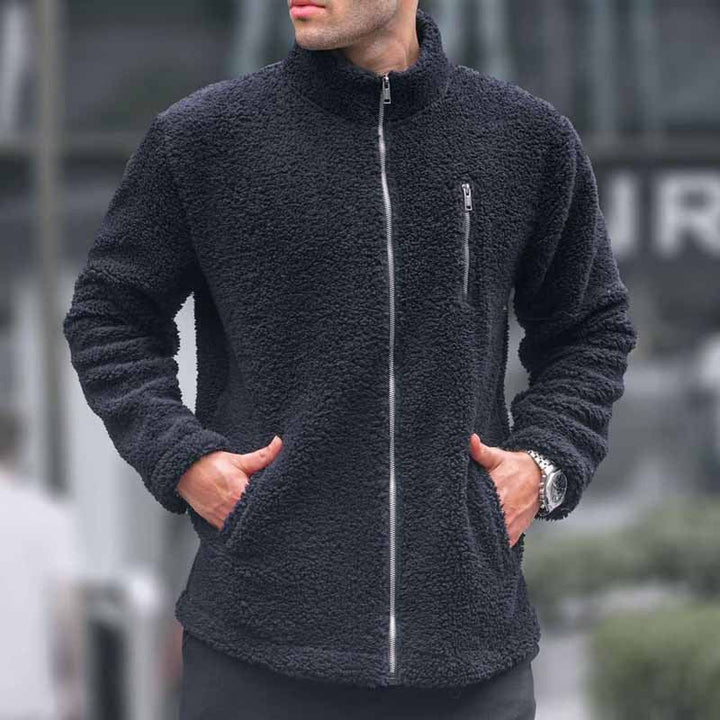 Herren kuschelige Fleecejacke mit praktischem Reißverschluss