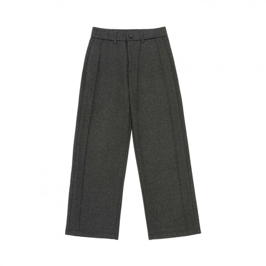Damen Weite Wollmix-Hose mit Bügelfalte, Hoher Bund und geradem Bein Nord Taschen