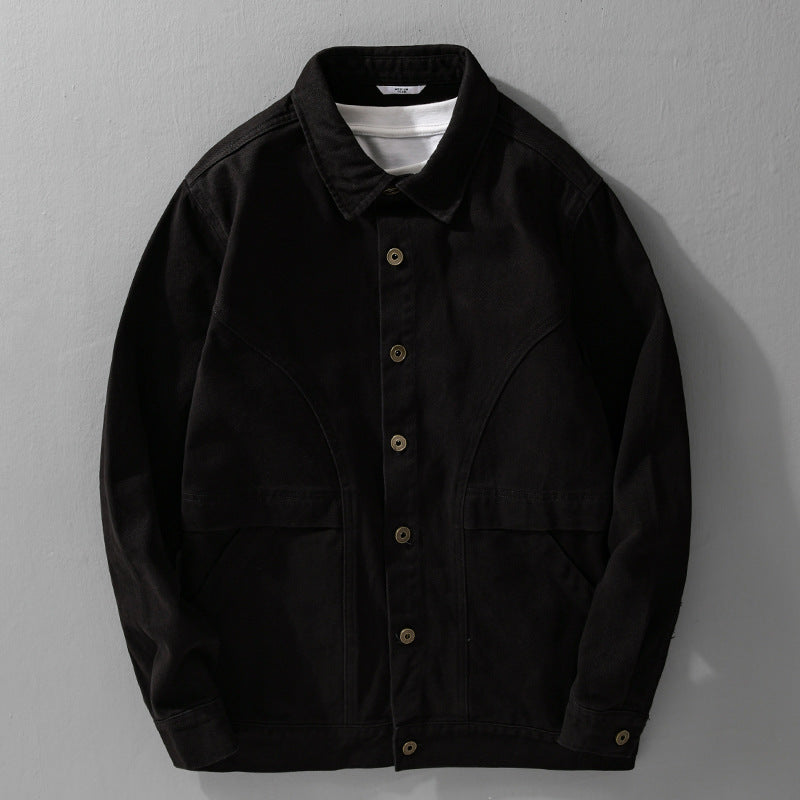 Herren robuste Canvas-Workerjacke mit Fronttaschen und markanten Ziernähten Nord Taschen