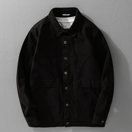 Herren robuste Canvas-Workerjacke mit Fronttaschen und markanten Ziernähten Nord Taschen