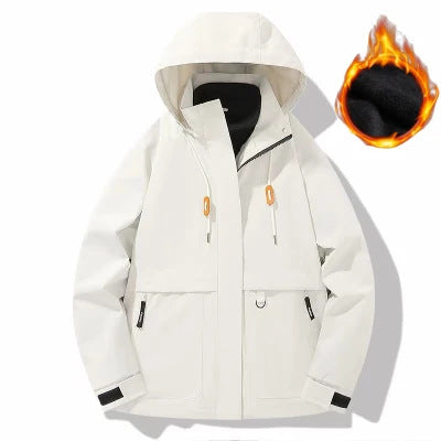 Herren Wattierte Softshell-Funktionsjacke mit Kapuze, Fleece-Innenfutter & verdecktem Reißverschluss Nord Taschen