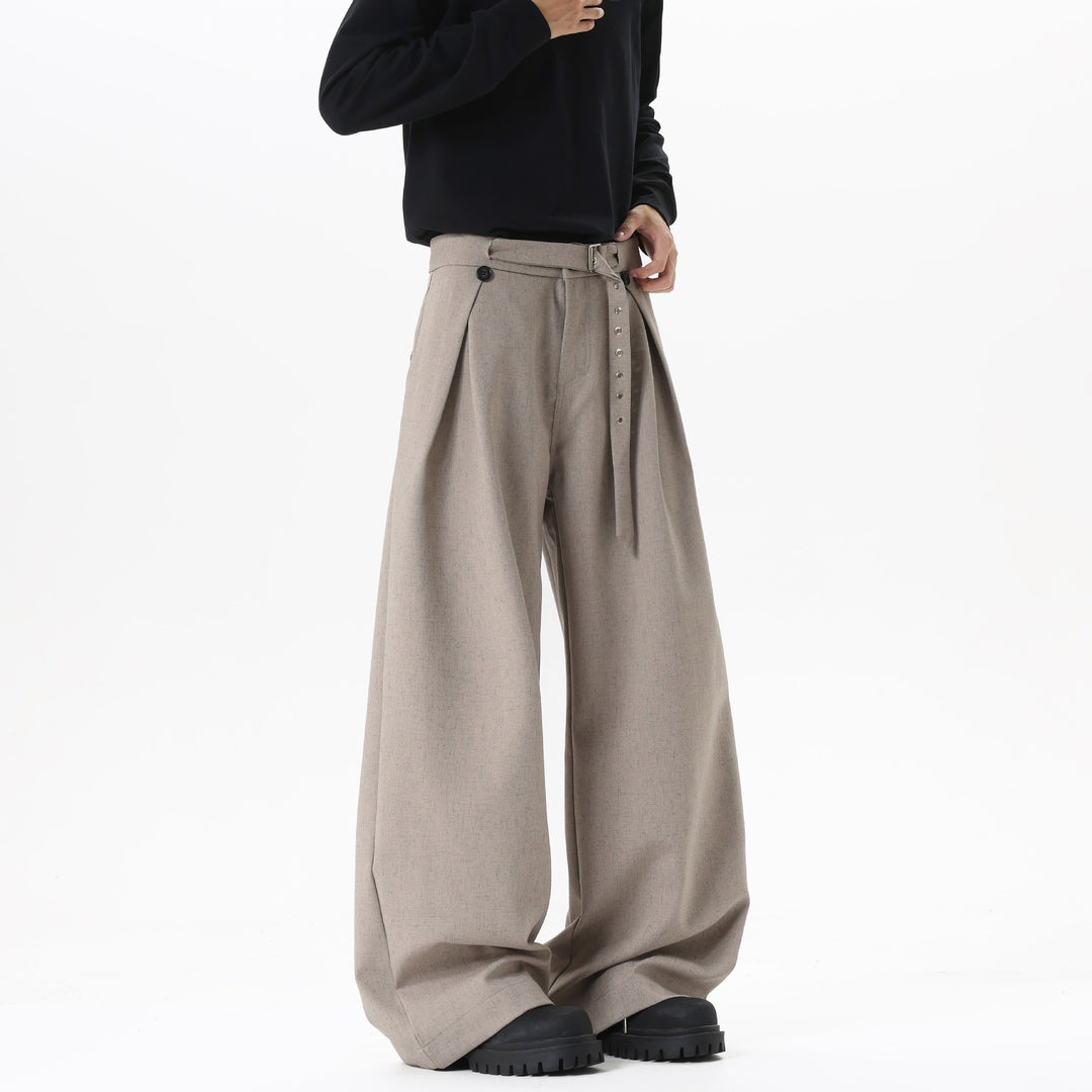 Damen Extraweite Culotte-Hose mit Faltenbund und Ziergürtel Nord Taschen