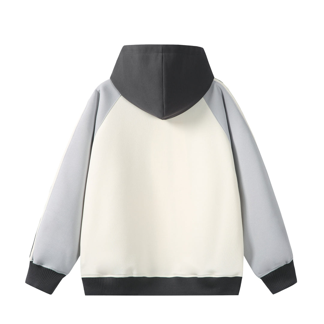 Unisex Kapuzen‑Zipjacke im Retro‑Sportstil mit Colorblock‑Einsätzen und Kängurutasche Nord Taschen