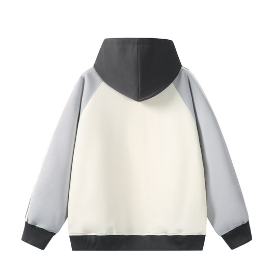 Unisex Kapuzen‑Zipjacke im Retro‑Sportstil mit Colorblock‑Einsätzen und Kängurutasche Nord Taschen
