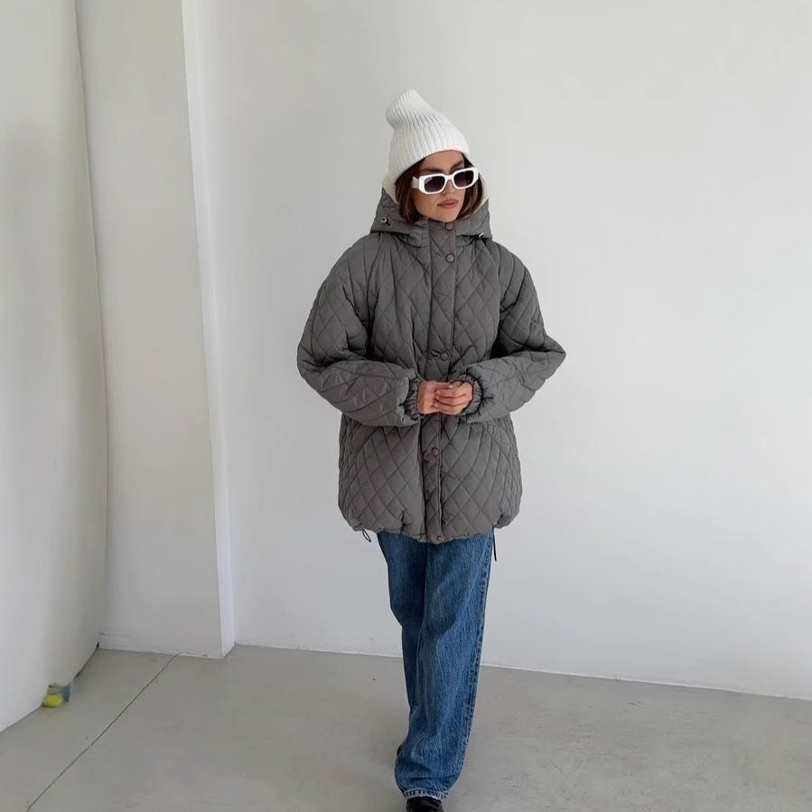 Damen Oversize Steppjacke mit Teddyfutter und Kapuze Nord Taschen