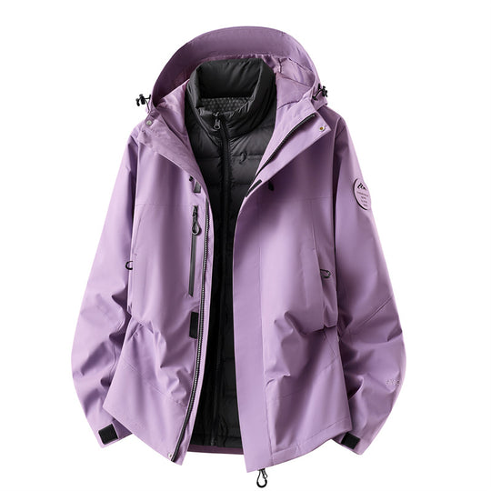 Herren wasserdichte Outdoorjacke mit abnehmbarer Fleece-Innenjacke Nord Taschen