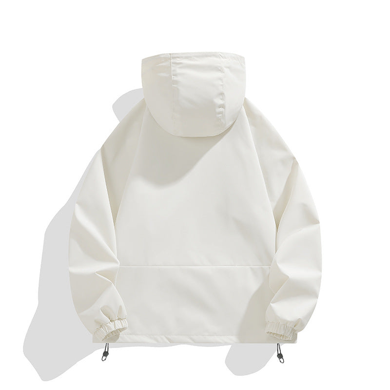 Unisex Leichter Kapuzen-Windbreaker mit wasserabweisender Oberfläche, Reißverschlusstaschen und Kordelzug Nord Taschen