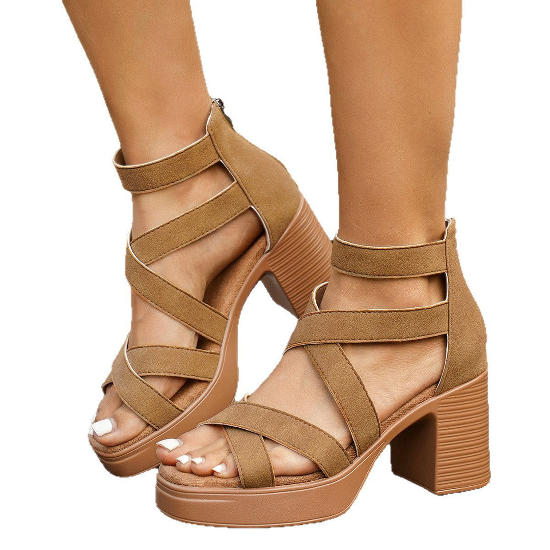 Damen Komfortable Blockabsatz-Sandalen mit verstellbaren Riemen