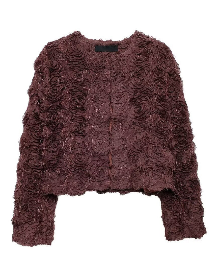 Garten Rundhals Blüten Kurzjacke