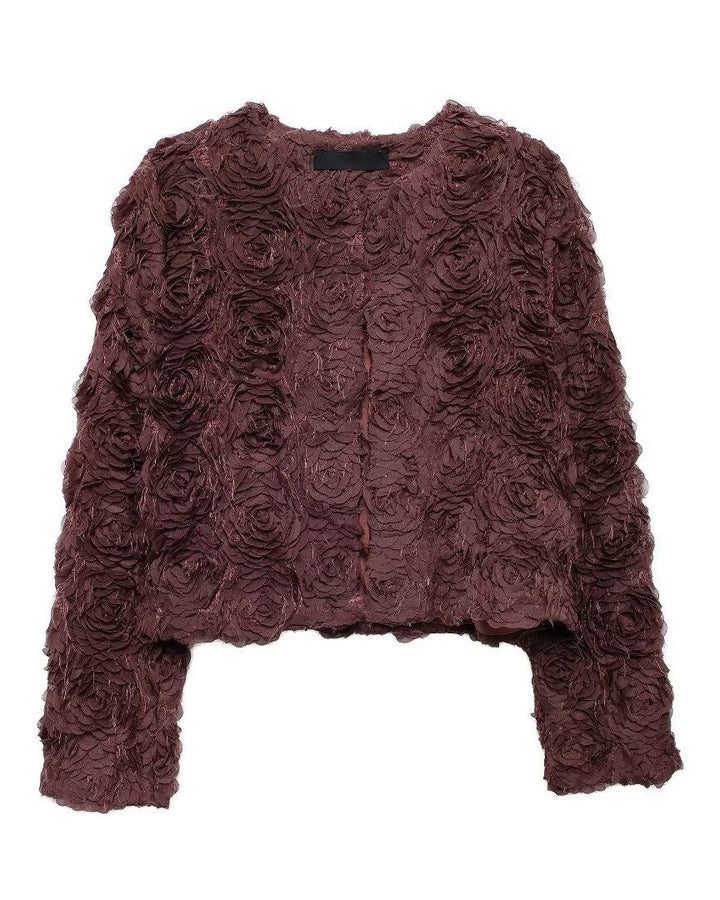 Garten Rundhals Blüten Kurzjacke
