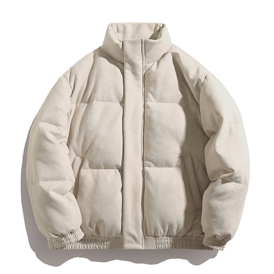 Unisex Gefütterte Velours-Pufferjacke im Boxy‑Schnitt mit hohem Kragen und verdecktem Reißverschluss Nord Taschen