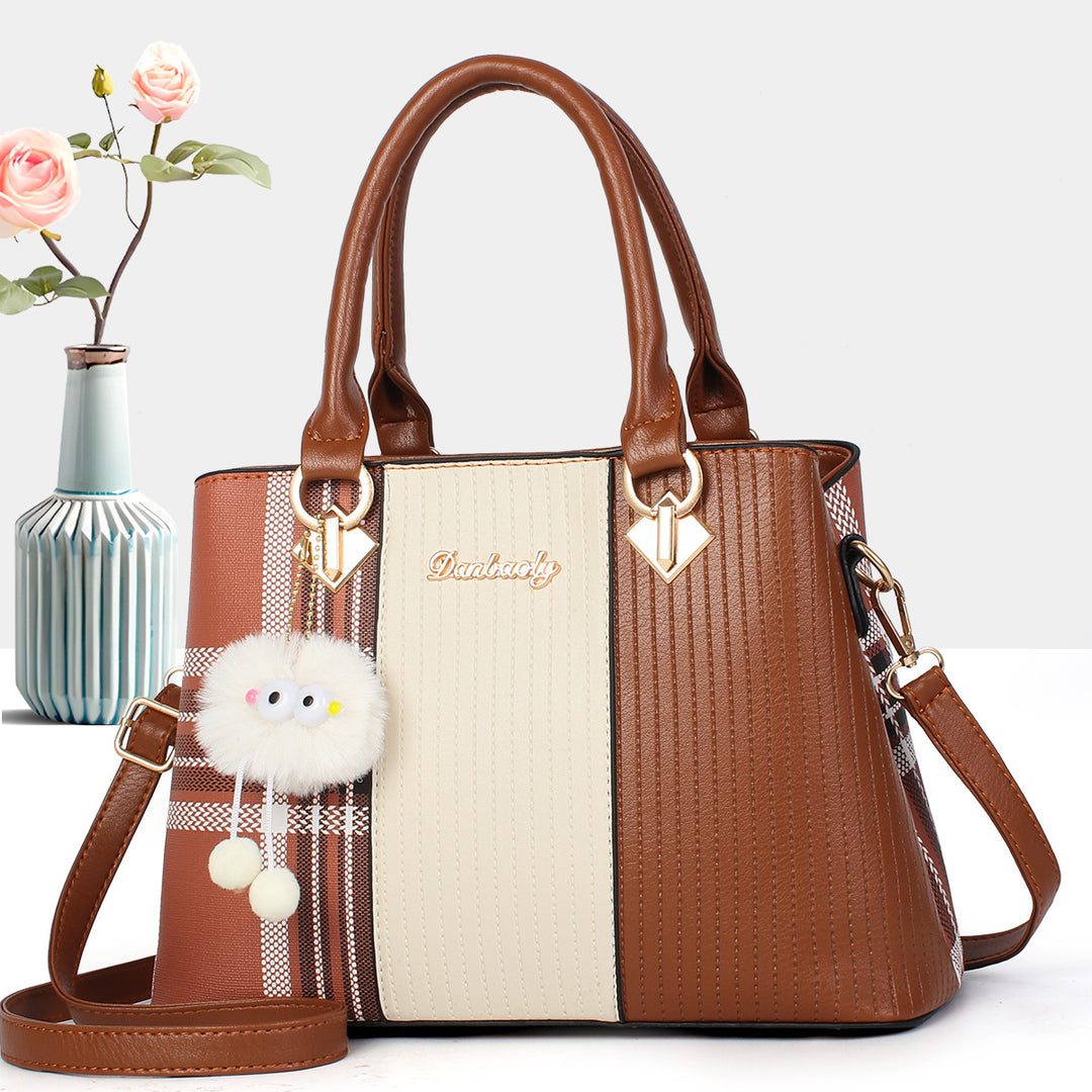 Damen modische Handtasche mit strukturiertem Design und abnehmbarem Anhänger Nord Taschen