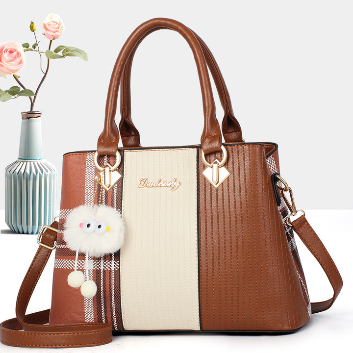 Damen modische Handtasche mit strukturiertem Design und abnehmbarem Anhänger Nord Taschen