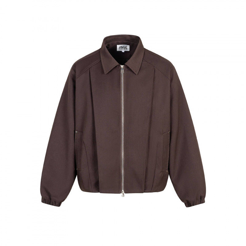 Unisex Boxy-Übergangsblouson mit Hemdkragen, Zwei-Wege-Metallreißverschluss und elastischen Bündchen Nord Taschen