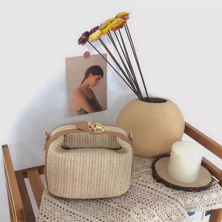 Damen Henkeltasche mit geflochtenem Design und verstellbarem Schulterriemen Nord Taschen