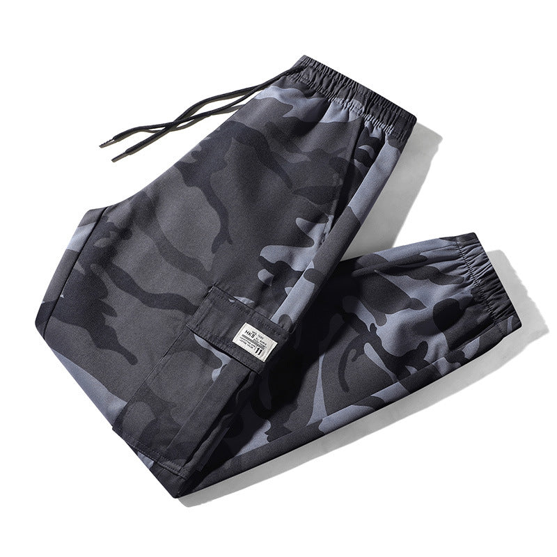 Herren Camouflage Cargo-Jogginghose aus robustem Canvas mit Tunnelzugbund & Beintasche Nord Taschen