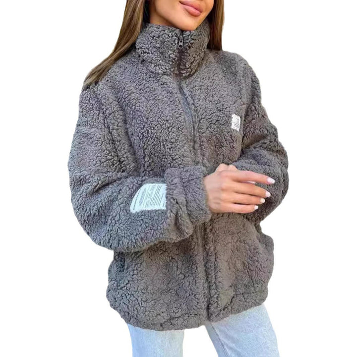 Damen Fleecejacke mit weichem Innenfutter und hoher Kragen