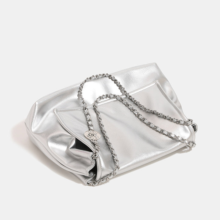 Damen Tasche mit luxuriösem Metallic-Finish und dekorativem Kettenriemen Nord Taschen