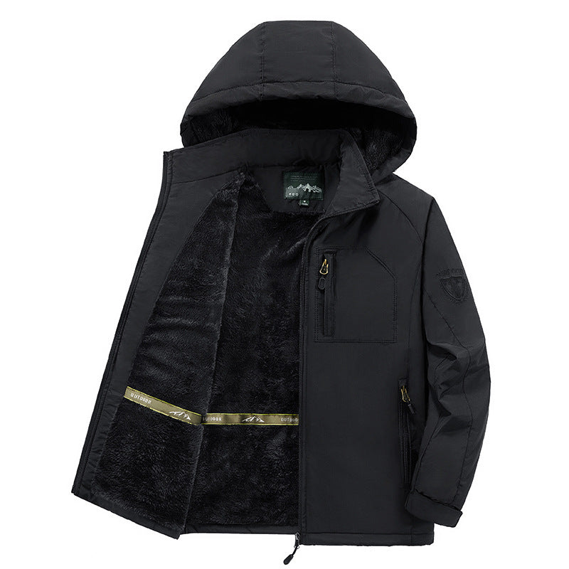 Herren Modische Winterjacke mit Fleece-Futter und Kapuze Nord Taschen