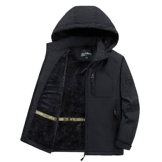 Herren Modische Winterjacke mit Fleece-Futter und Kapuze Nord Taschen