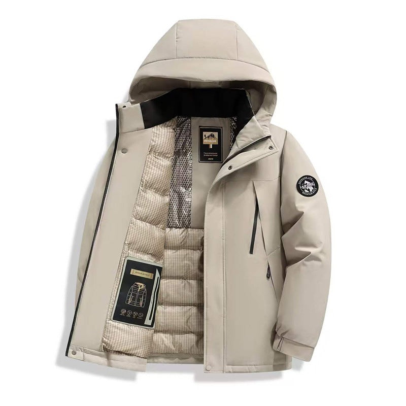 Herren Winddichte Thermo-Parka mit abnehmbarer Kapuze, Stehkragen & versteckten Reißverschlusstaschen Nord Taschen