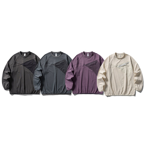 Unisex Technisches Oversize-Sweatshirt mit diagonalem Reißverschluss‑Brustfach Nord Taschen