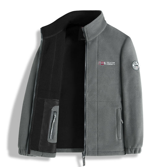 Herren Fleecejacke mit hohem Kragen Nord Taschen