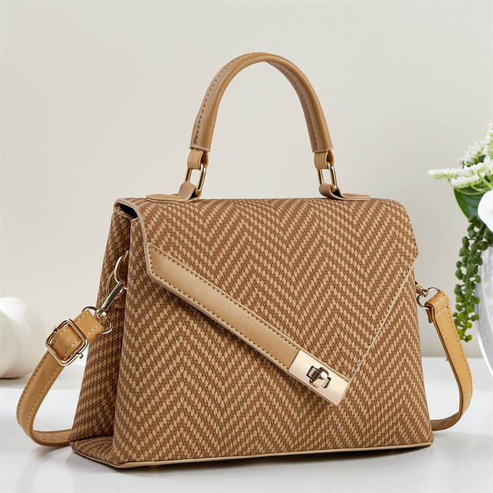 Damen Handtasche mit klassischem Chevron-Design und luxuriösem Beschlag Nord Taschen