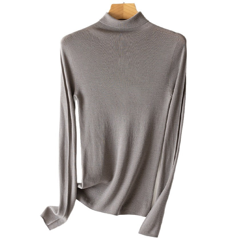 Damen Leichter Feinstrick-Rollkragenpullover mit fließender Passform Nord Taschen