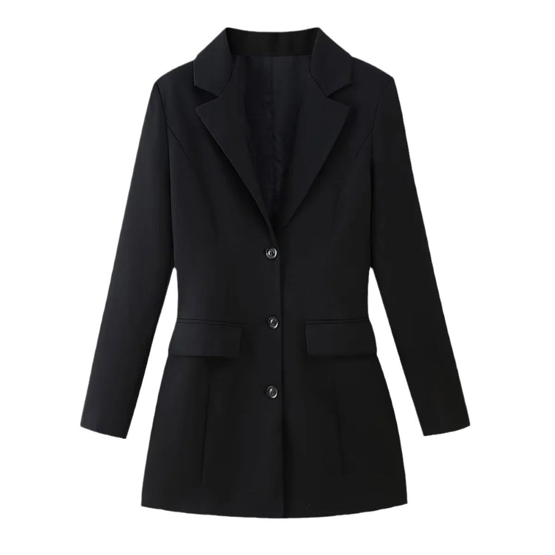 Damen 400+ figurschmeichelnder Longblazer mit strukturierter Rückennaht, Pattentaschen und Stretchfutter Nord Taschen