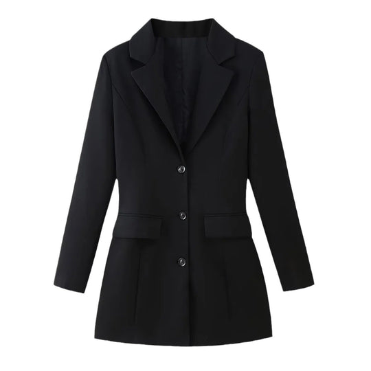 Damen 400+ figurschmeichelnder Longblazer mit strukturierter Rückennaht, Pattentaschen und Stretchfutter Nord Taschen